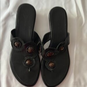 Etienne Aigner Black Beaded Women's Sandals